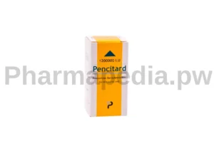 علبة دواء بنسيتارد Pencitard بتركيز 1,200,000 وحدة دولية، تحتوي على بنزاثين بنزيل بنسلين، مخصصة للحقن العضلي